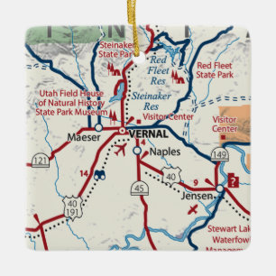 Vernal Utah Karte Keramikornament