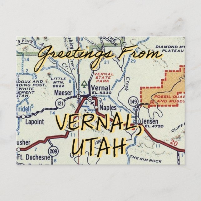 Vernal Utah Postcard Postkarte (Vorderseite)
