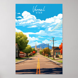 Vernal Utah USA Vintage Reise Illustration Poster