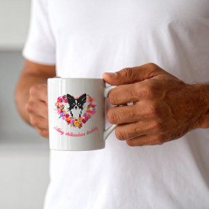 Vernarrender Chihuahua-Vati Rosen Herz Vatertag Kaffeetasse