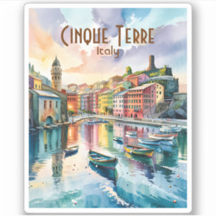Vernazza Cinque Terre Italien Aquarell Bunt Aufkleber