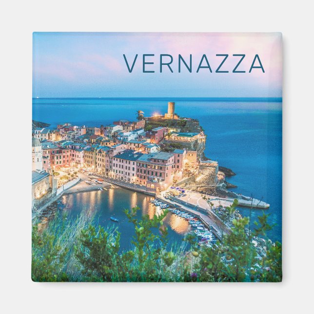 Vernazza Cinque Terre La Spezia Italien Panorama Magnet (Vorne)