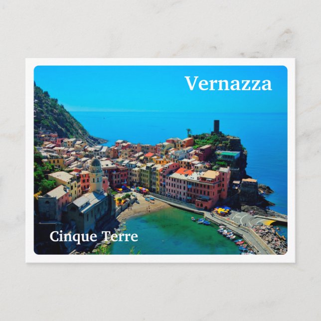 VERNAZZA - Cinque Terre - Ligurien - PANORAMA - Postkarte (Vorderseite)
