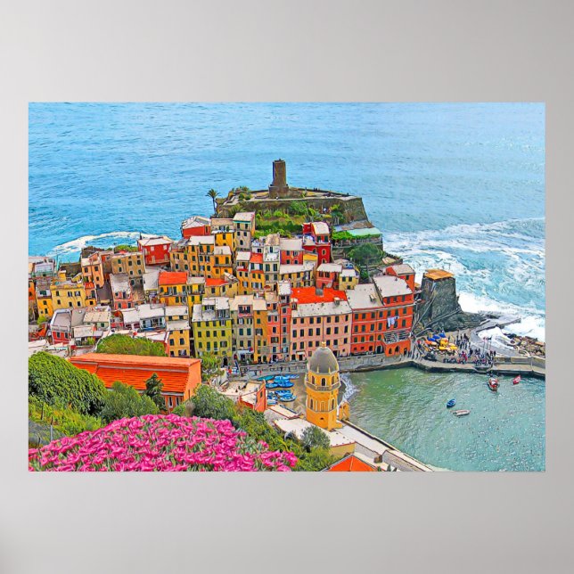 VERNAZZA - Cinque Terre - Panorama - Ligurien - Poster (Vorne)