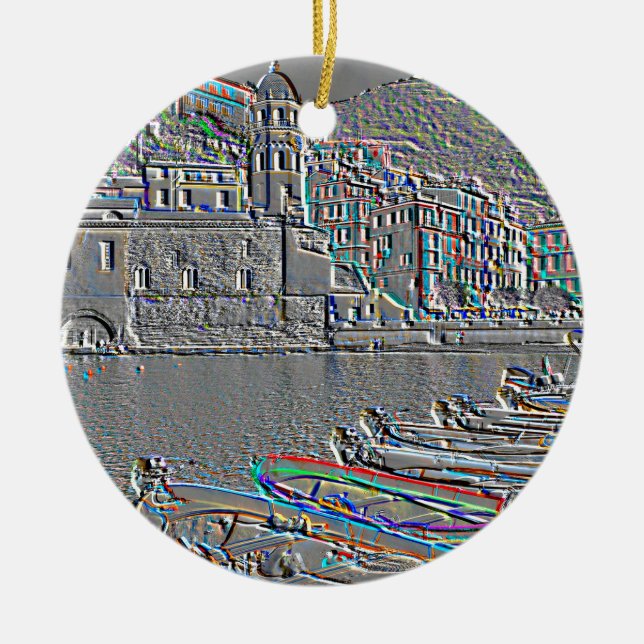 Vernazza, Cinque Terre, Zentrum am Hafen, Relief, Keramikornament (Vorne)