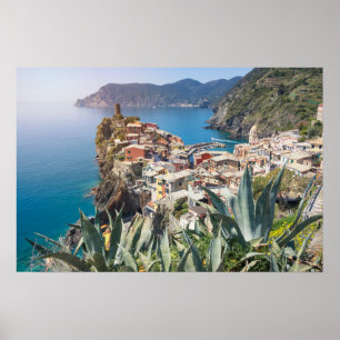 Vernazza Stadt in den Cinque Terre Poster