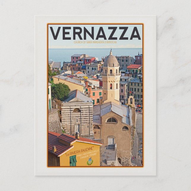 Vernazza (weiß) postkarte (Vorderseite)