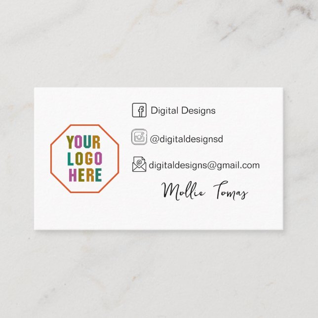 Vernetzen Sie mit uns über soziale Medien mithilfe Visitenkarte (Vorderseite)