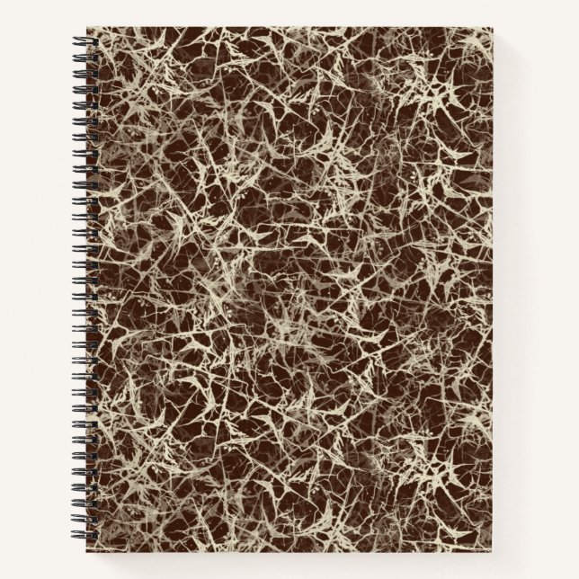 Vernetzende Neuronen auf Rot - nahtloses Muster. Notizbuch (Vorderseite)