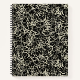 Vernetzte Neuronen auf schwarz - nahtloses Muster. Notizbuch