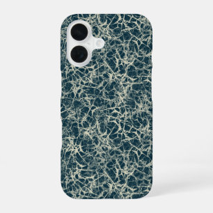 Vernetzte Neuronen auf Türkis - nahtloses Muster. iPhone 16 Hülle