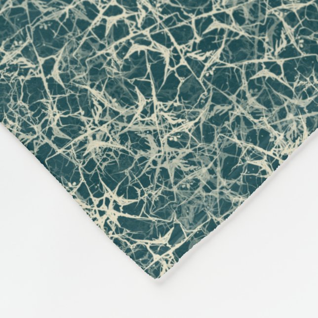 Vernetzung von Neuronen auf Aquamarin - nahtlos. Fleecedecke (Ecke)