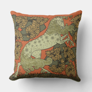 Verneuil Art Nouveau Pferd: Vintage-Reitkunst Kissen