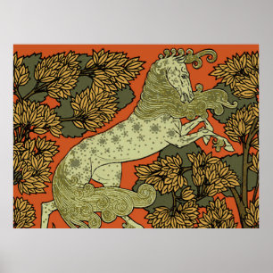 Verneuil Art Nouveau Pferd: Vintage-Reitkunst Poster