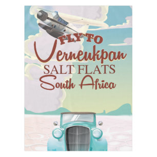 Verneukpan Salt Flats Südafrika Reiseplakat Tischdecke