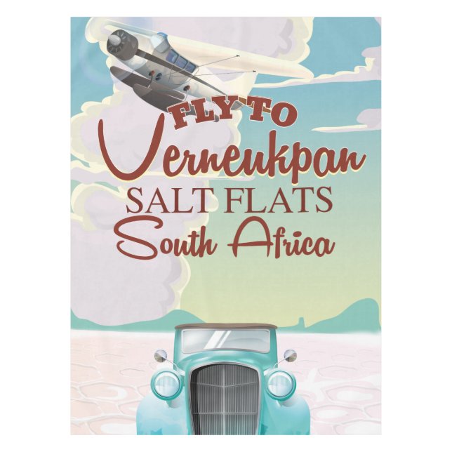 Verneukpan Salt Flats Südafrika Reiseplakat Tischdecke (Vorderseite)