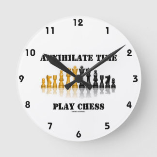 Vernichten Sie Zeit-Spiel-Schach (reflektierendes Runde Wanduhr