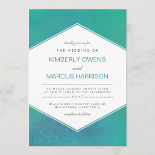 vernichtend Aquamarine Hochzeit mit grünem Wasse Einladung