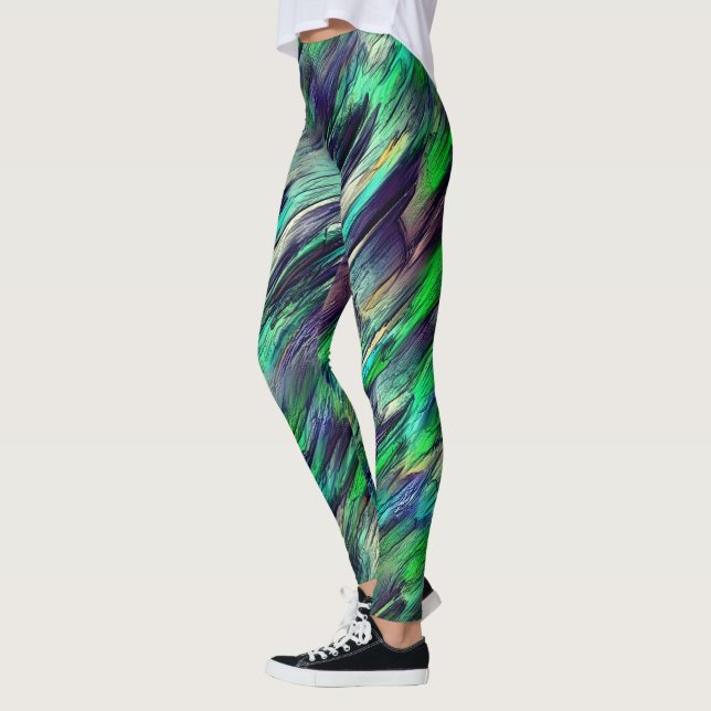 Vernichtete virtuelle, farbenfrohe Stalaktiten ode Leggings (Links)