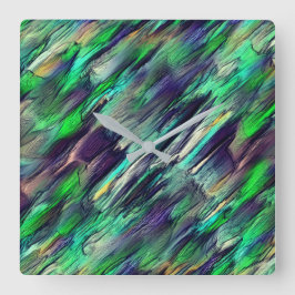 Vernichtete virtuelle, farbenfrohe Stalaktiten ode Quadratische Wanduhr