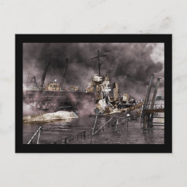 Vernichtung von Schiffen Postkarte