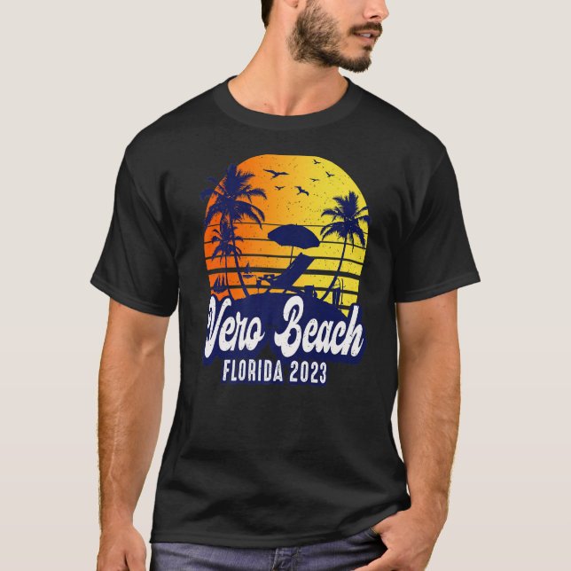 Vero Beach 2023 Florida Sunset Beach Retro Premium T-Shirt (Vorderseite)