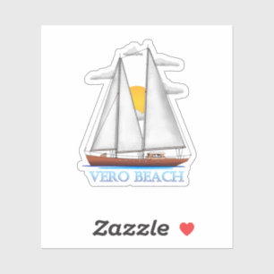 Vero Beach Coastal Nautical Segelschiff Aufkleber