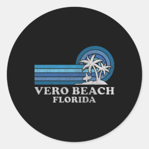 Vero Beach Florida Familienurlaub Vintag Runder Aufkleber