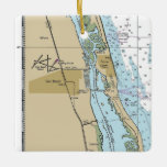 Vero Beach Florida Nautical Chart Keramikornament<br><div class="desc">Vero Beach Florida Weihnachtsschmuck mit NOAA Seekarte.</div>