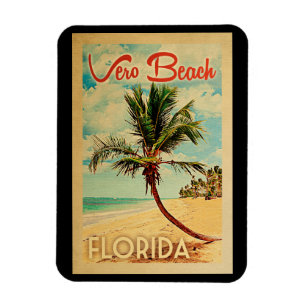 Vero Beach Florida Palm Tree Beach Vintage Reisen Magnet