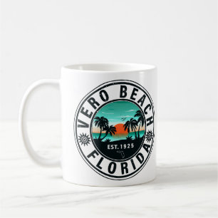 Vero Beach Florida Palm Tree Retro Sunset Kaffeetasse