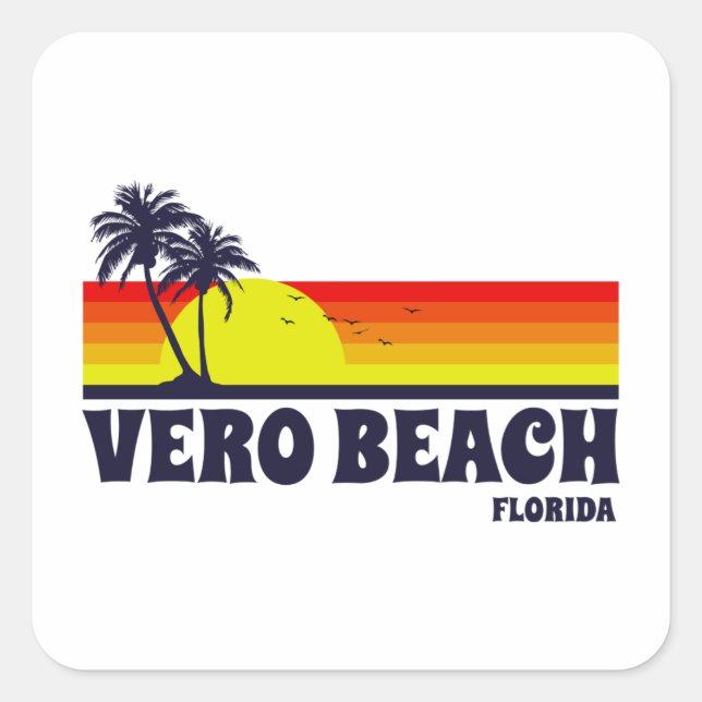 Vero Beach Florida Quadratischer Aufkleber (Vorderseite)