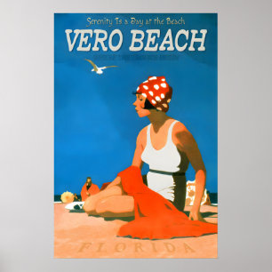 Vero Beach Florida Reise Repro Poster Strand Retro