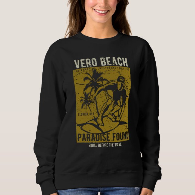 Vero Beach Florida Retro Distressed Style Souvenir Sweatshirt (Vorderseite)