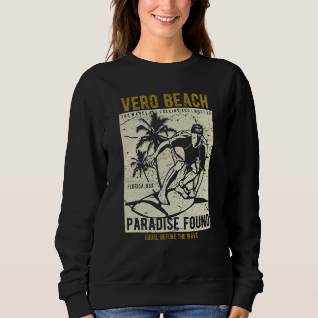 Vero Beach Florida Retro Distressed Style Souvenir Sweatshirt (Vorderseite)