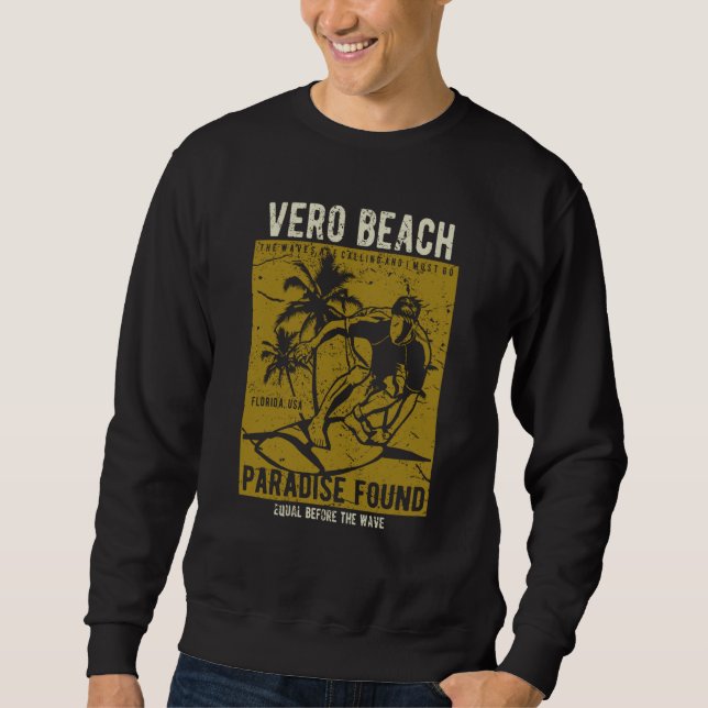 Vero Beach Florida Retro Distressed Style Souvenir Sweatshirt (Vorderseite)