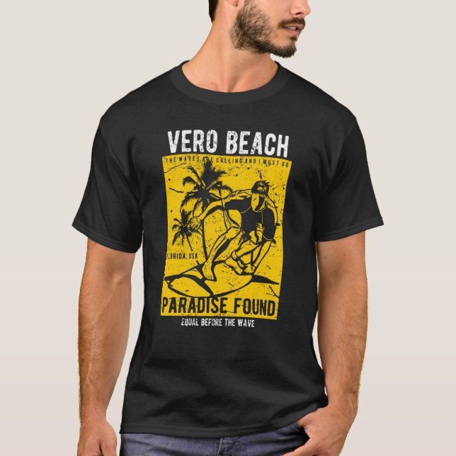 Vero Beach Florida Retro Distressed Style Souvenir T-Shirt (Vorderseite)