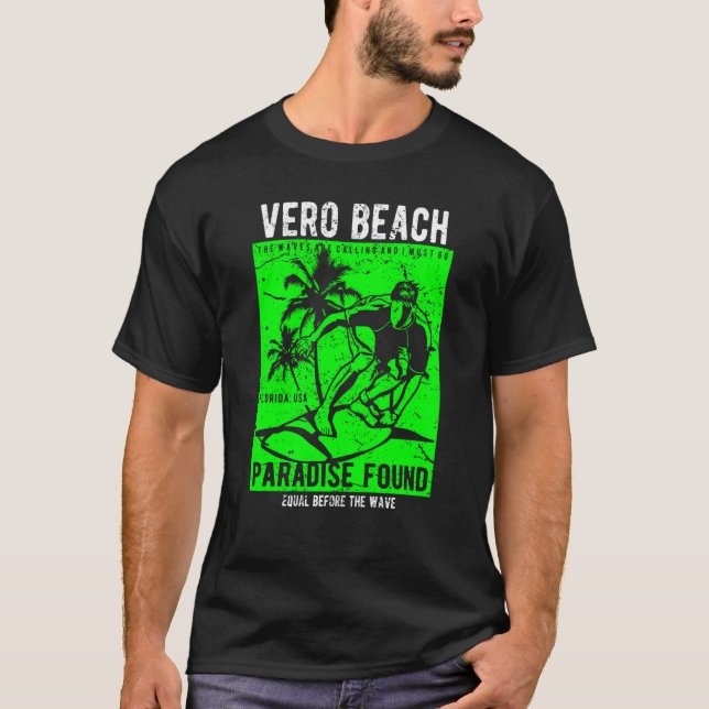 Vero Beach Florida Retro Distressed Style Souvenir T-Shirt (Vorderseite)