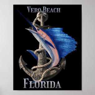 Vero Beach Florida Schwertfisch Marlin Ocean Fisch Poster