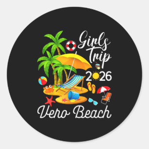 Vero Beach Florida Sommer tropischer Mädchenausflu Runder Aufkleber