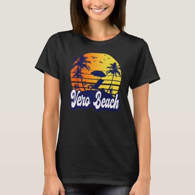 Vero Beach Florida Sunset Beach Retro Premium T-Shirt (Vorderseite)