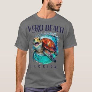 Vero Beach Florida Wasserfarbe Happy Sea Turtle T-Shirt