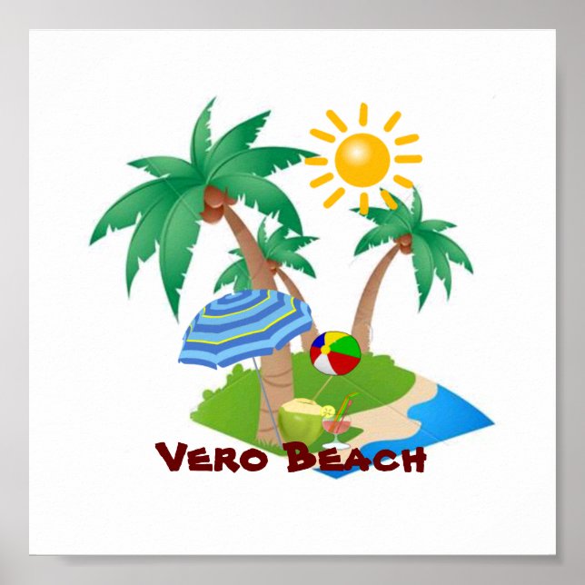 VERO BEACH Perfect Vacation Aufkleber Poster (Vorne)