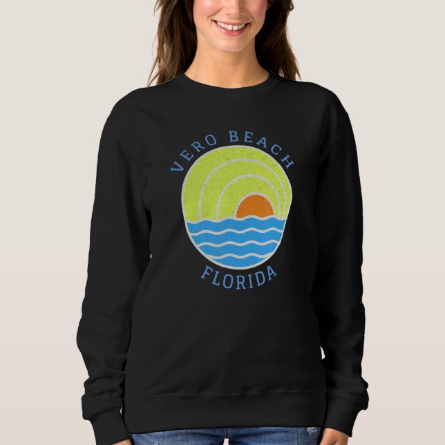 Vero Beach Retro Sunset Sweatshirt (Vorderseite)
