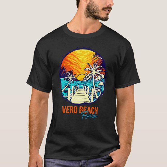 Vero Beach Sunset Matching Vacation Friends Family T-Shirt (Vorderseite)