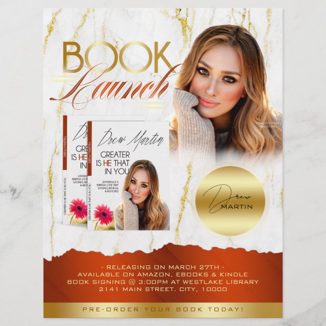 Veröffentlichung des "Burnt Orange & Gold Marble B Flyer (Vorne)