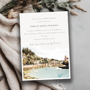 Verona Adige Italien Wasserfarben-Brautparty Einladung