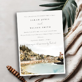 Verona Adige Italien Wasserfarben-Verlobung Einladung