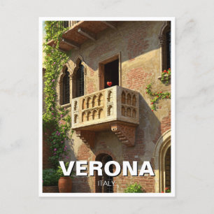 Verona Balcony Italien Reisen Postkarte