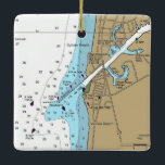 Verona Beach Lake Oneida Chart Keramikornament<br><div class="desc">Verona Beach und Lake Oneida New York Weihnachtsschmuck,  gemacht mit nautischen Diagramm.</div>